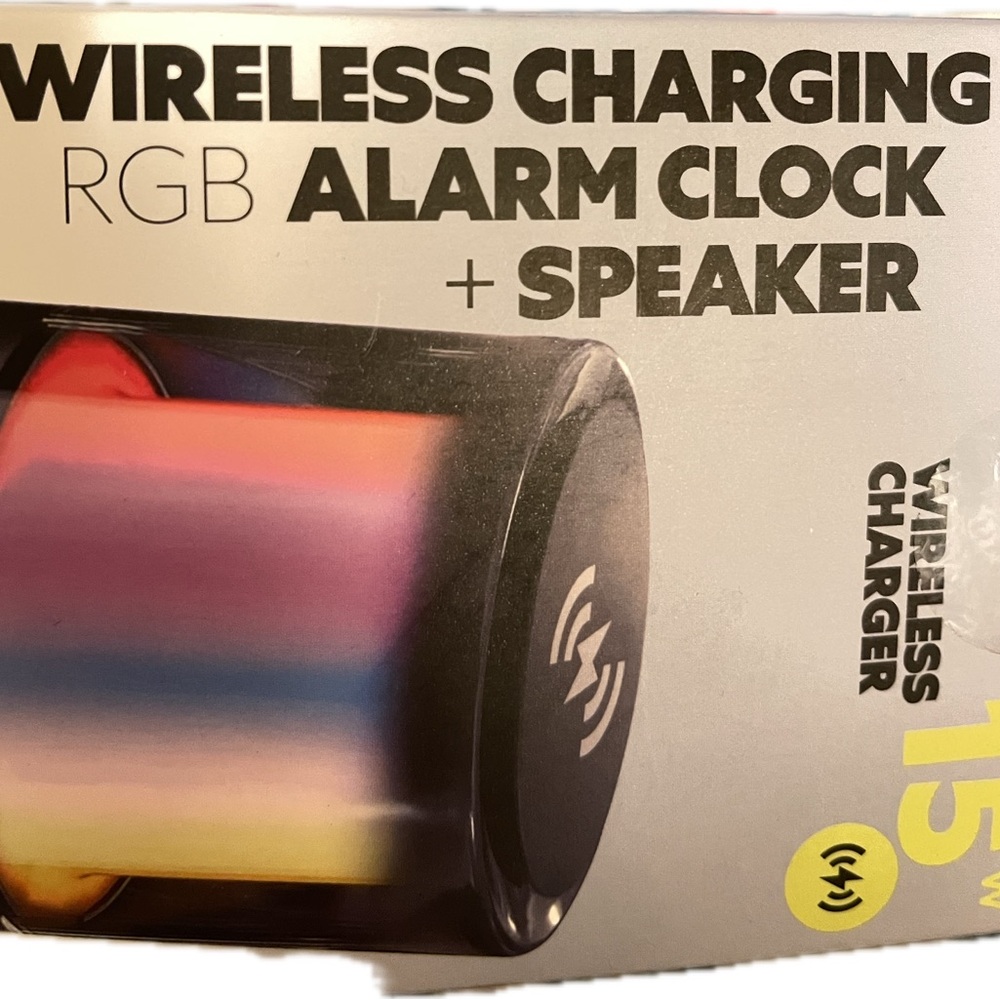 Portable Colorful Wireless Charging Alarm Clock Speaker! MAKE AN OFFER! Bundle - Picture 2 of 8